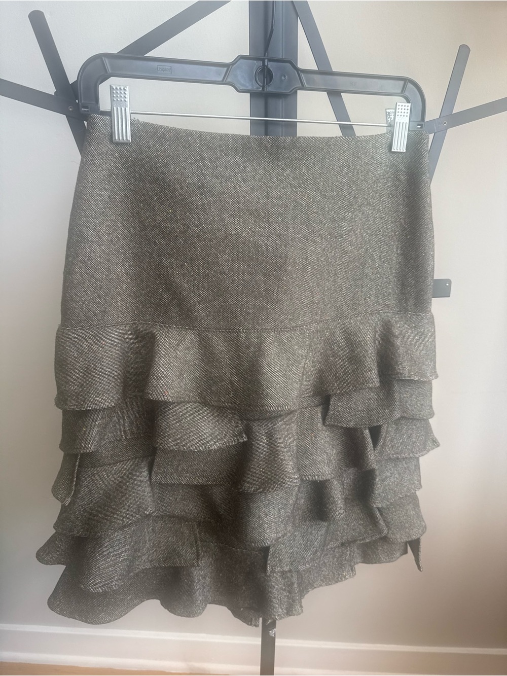 Talbots Y2K Tiered Ruffle A-Line Skirt in Tweed - Size 2 NWT